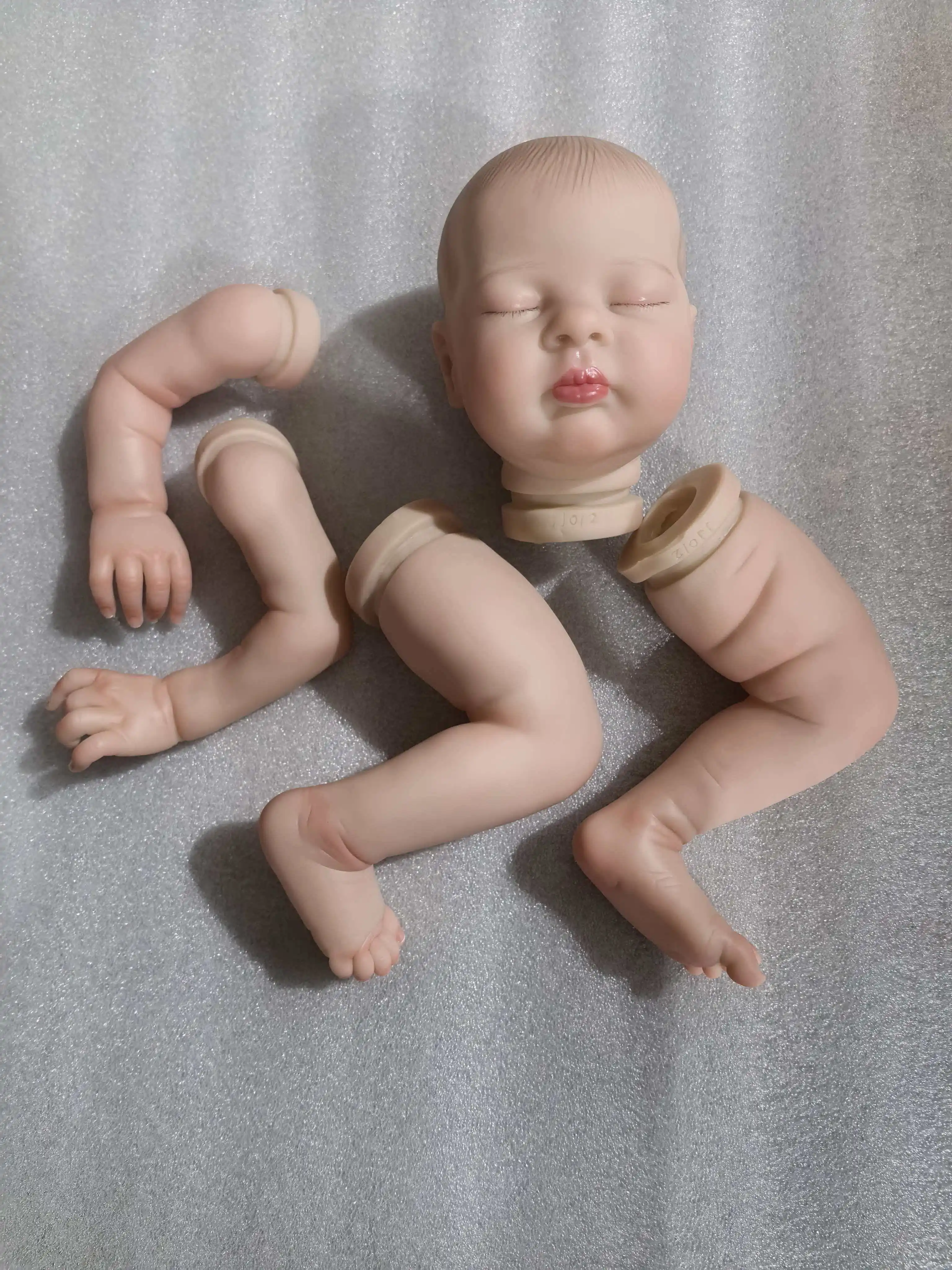 

NPK 19inch Reborn Doll Kit Esenia Unfinished with Soft Vinyl Body And Painted Eyes for DIY Collectible Figures