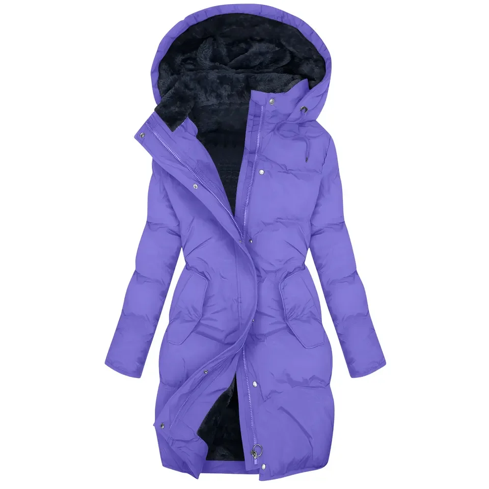 Warm Winter Coats For Women Long Windproof Down Hooded Quilted With Zipper Autumn And Winter New Coat