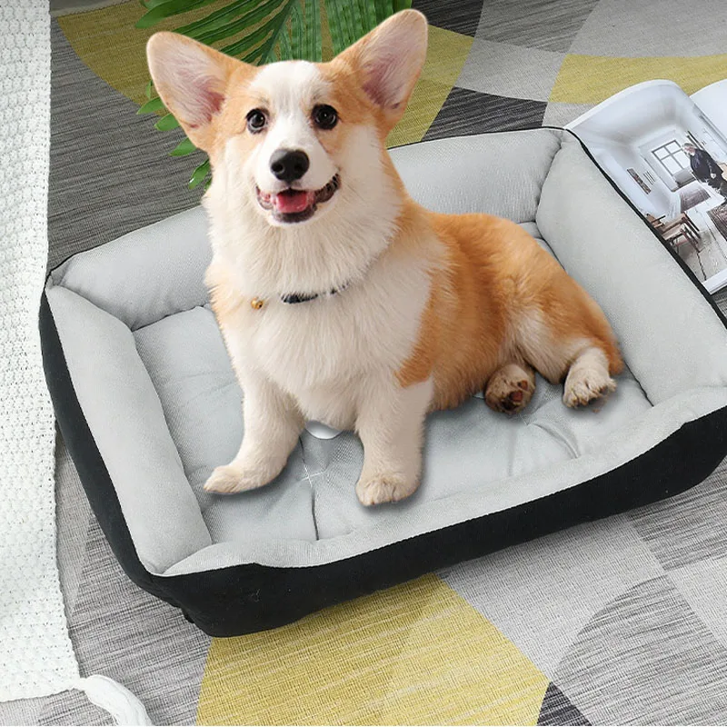 

Doghouse, Dog Mat with Built-in Detachable Cool Mat, Comfortable Bed for Dogs, Dog Cool Mat for Summer