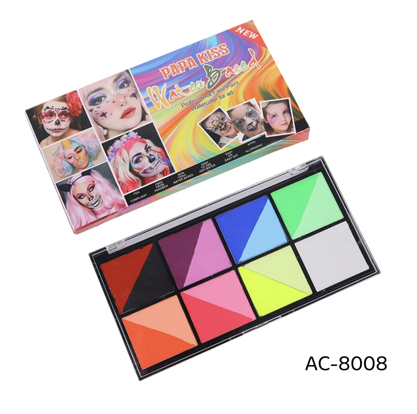 

Body painting pigment water-based face DIY Double Colors Water Activated Eyeliner UV Glow Eye Body Face Paint Eye Makeup