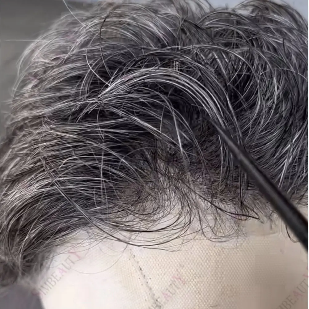 

Men's Ultra Thin 0.02mm Natural Hairline Toupee Blonde 80 Density Grey 1B40# Undetectable Microskin Base Human Hair Prosthesis