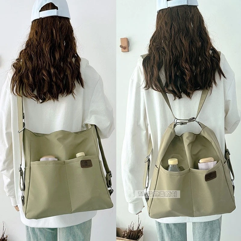 2 In 1 Minimalist Student Large Capacity Commuting Backpack Shoulder Bag Canvas Portable Tote Bag For Man Woman Work Outgoing