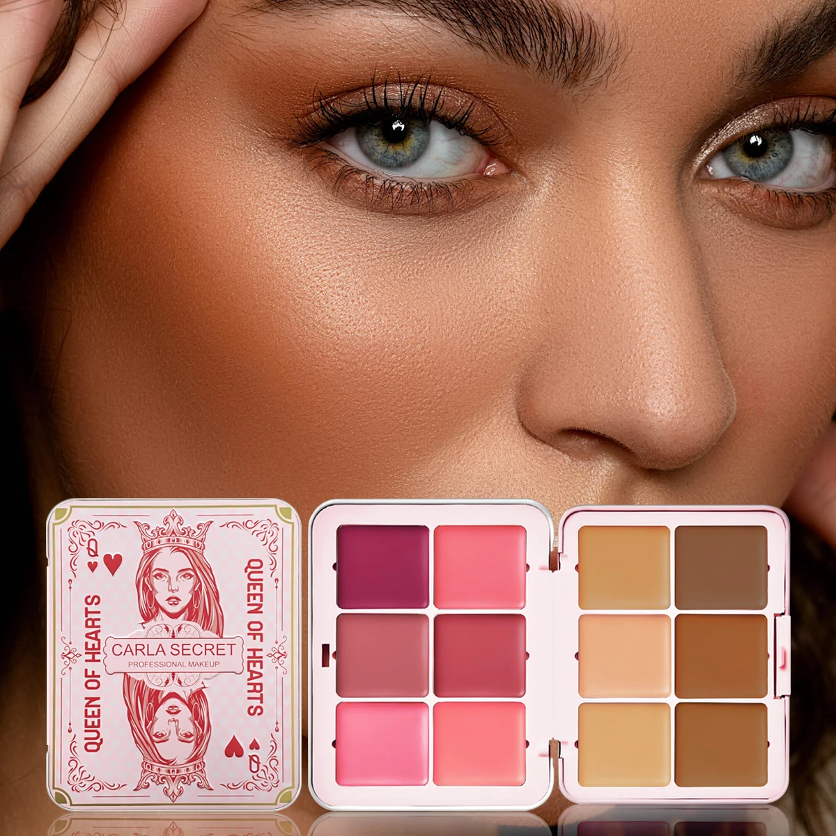 كونسيلر ولوحة أحمر الخدود مكونة من 12 لونًا غير لامع ولوحة مكياج روج كونتور مميزة #3