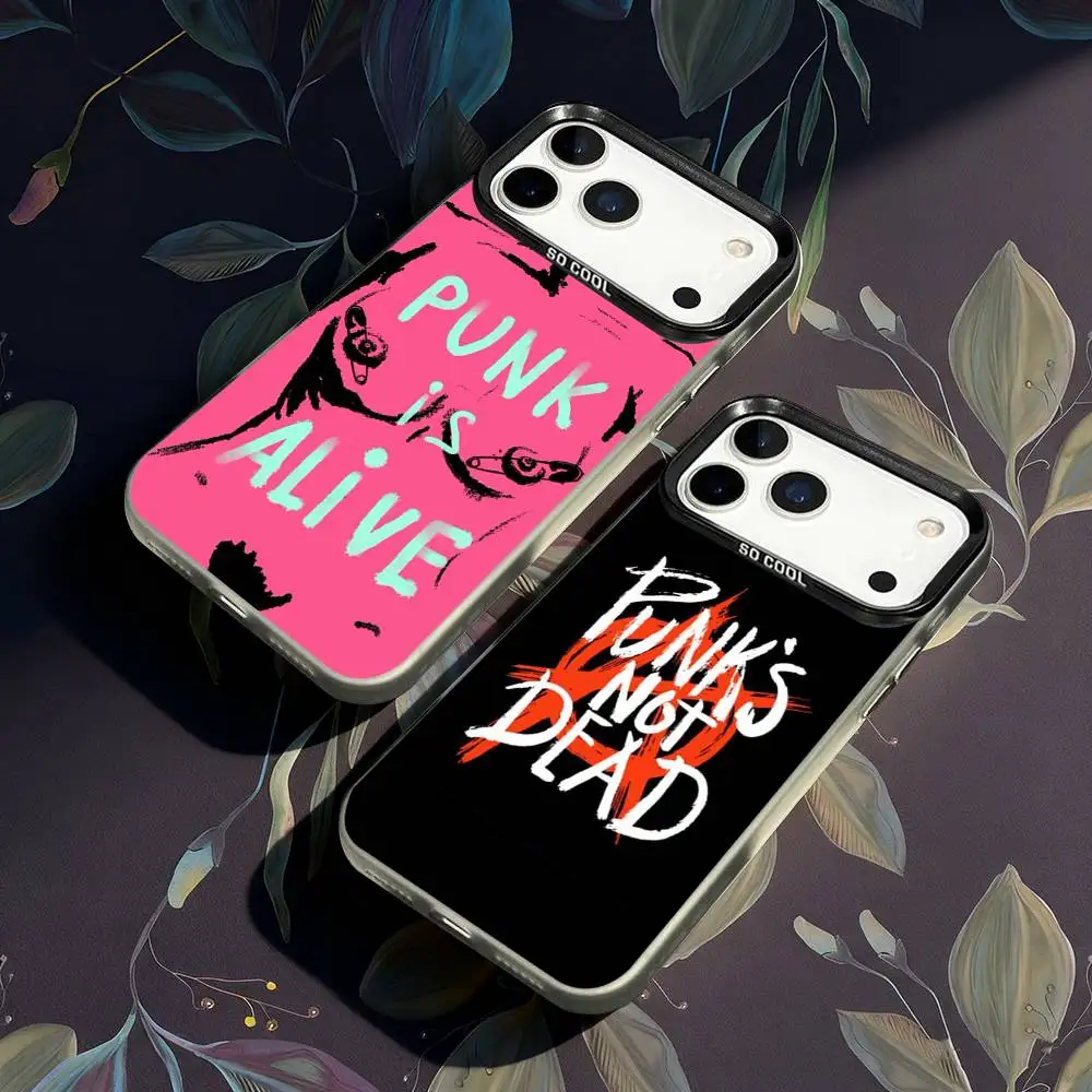 

Punk Rock Phone Case For iPhone 17,16,15,14,13,12,X,8,Pro,Max,Plus,E,SE4,Air,Mini IMD Matte Black