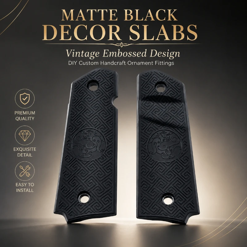 Matte Black Hex Grid Carved Decor Slabs Fine Craft Versatile Custom Toy Model Decoration Fittings