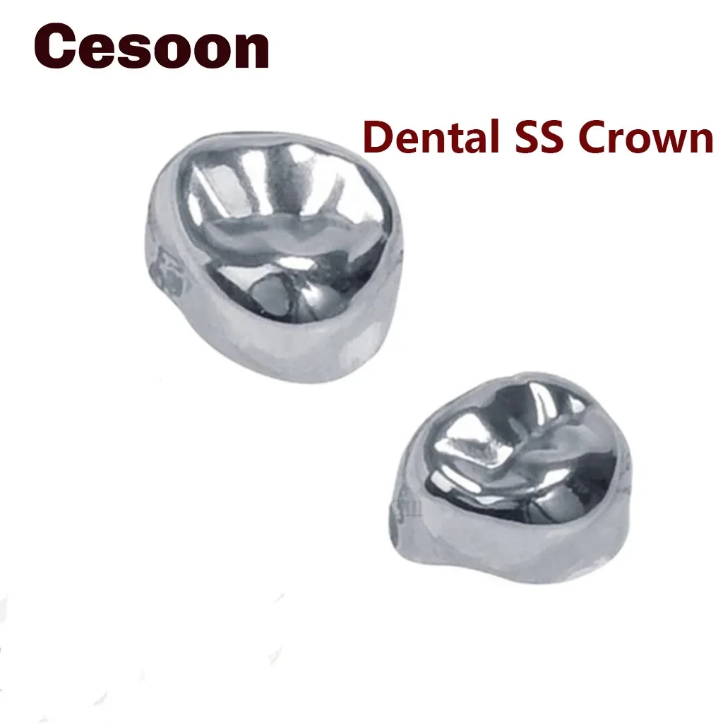 5Pcs/Box Dental Crown Kids Teeth Primary Molar Stainless Steel Temporary Molar Refill 1st/2nd D2-D7/E2-E7 Dentist Ortho Material