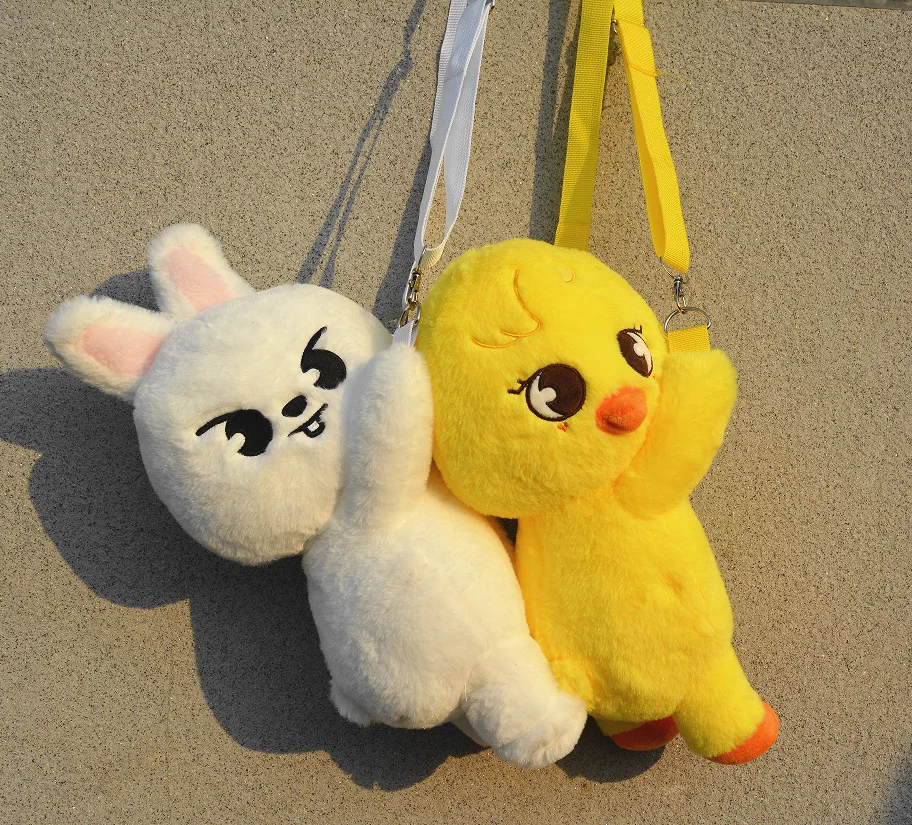 

**SKZOO Kpop Plush Toys,Wolf Bear Foxes Duck Cartoon Cute Plush Animal Backpack Dolls, Large Messenger Bag, Throw Pillow, Gift