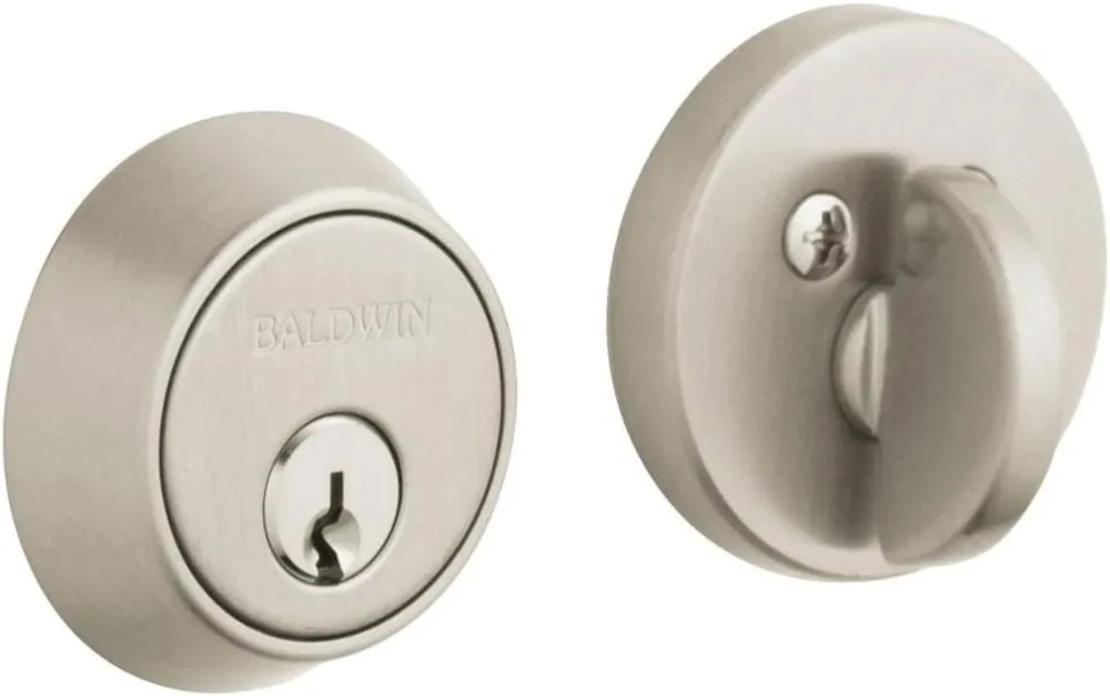 

Single Cylinder Deadbolt Lock Satin Nickel Finish 1-5/8" Door Prep Steel Case Secure Home Security