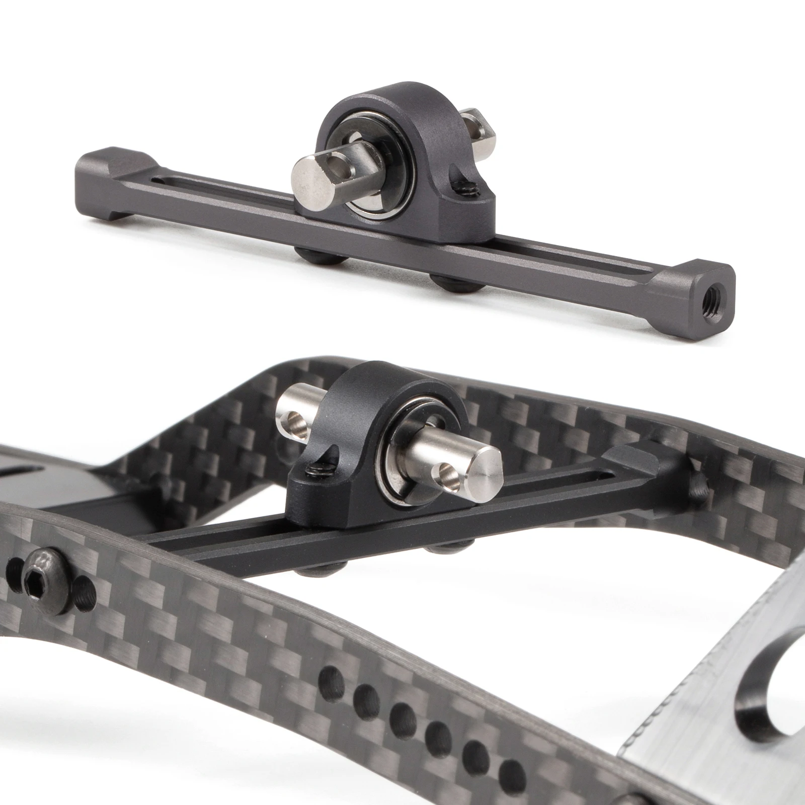 Aluminum Adjustable Carrier Bearing 70mm Width Transfer Case for 1/10 RC Crawler LCG Chassis Cheater Rigs 1.9 Shafty Comp Builds