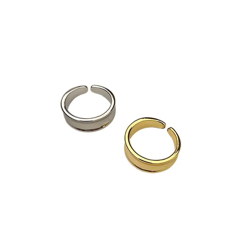 Korean Version Raised Textured Smooth Surface Ring Fashionable Simple High End Design Elegant Finger Ring for Women