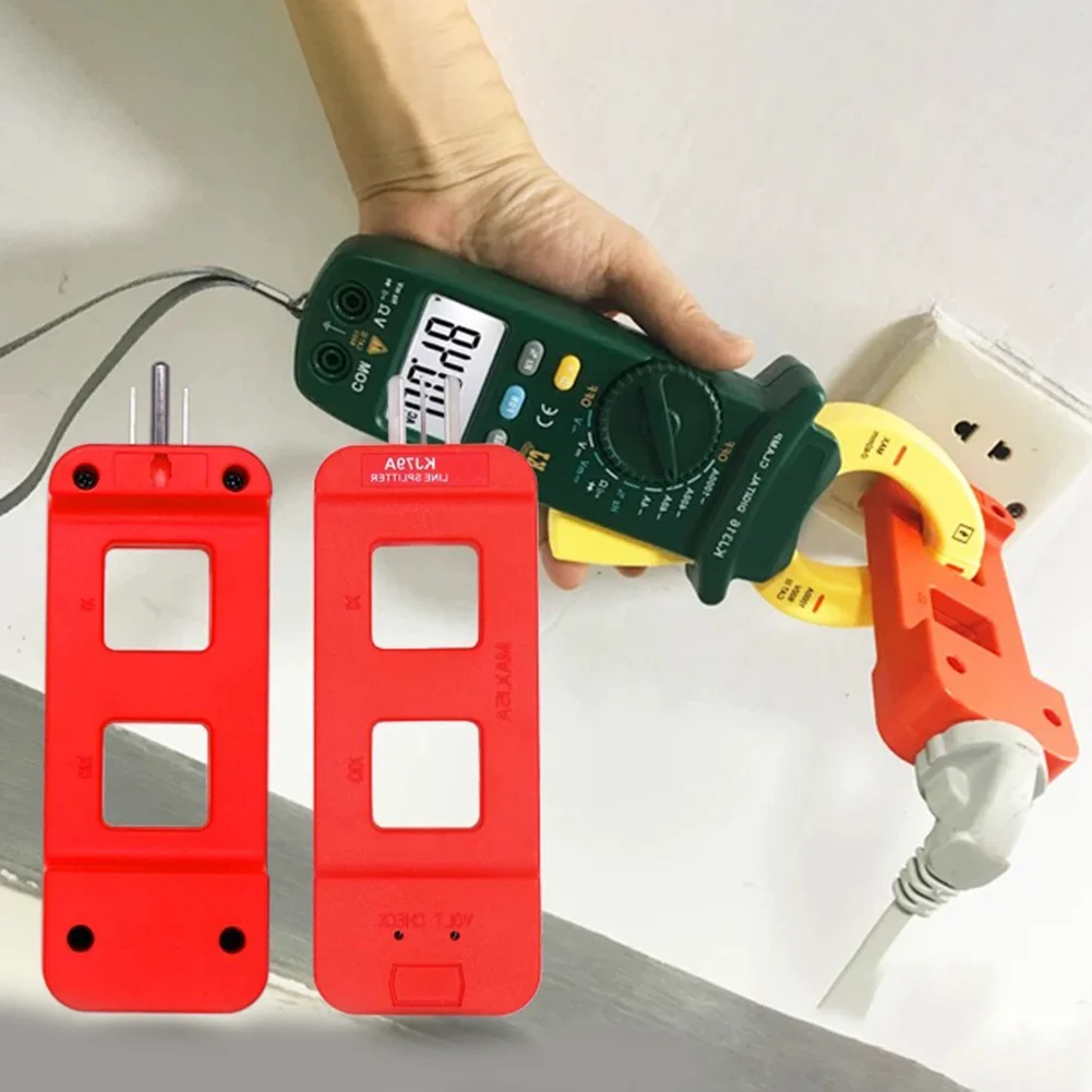 KJ79B ACpower Cord Splitter With Voltage Test Hole For Electrical Safety Testing AC Power Cord Splitter Test Meters Detectors
