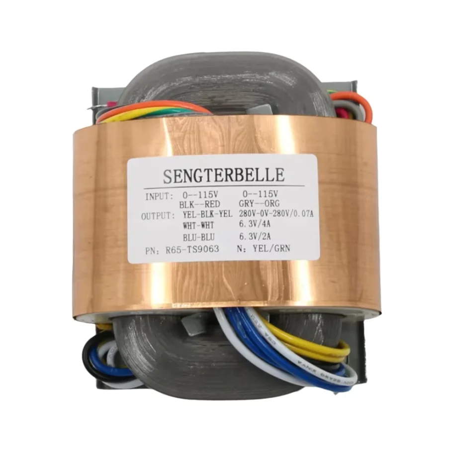 1pc 80W （80VA）Pure Copper R-Core Audio Transformer For Tube Preamp / Phono 280V*2 +6.3V*2