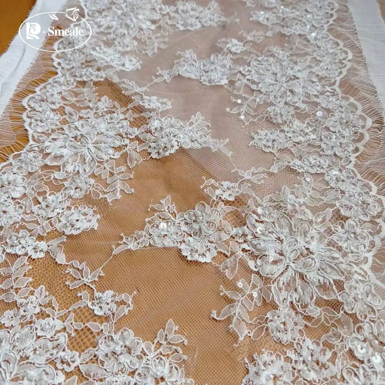 3 Meter/Stück. Seil-Stickerei, Perlen, Pailletten, Spitzenkopfschleier, Hochzeitskleid, Dekorationszubehör, handgemachte DIY-Nähzubehörteile. – Detail 8