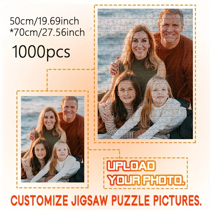 Customized Jigsaw Puzzle 1000Pcs Adult Paper Puzzle Game - You Can Customize Your Private Photos - Couple Photos - Family Photos - Pet Photos - Wedding Photos - as a Birthday Gift - and the Best Gift for Holidays