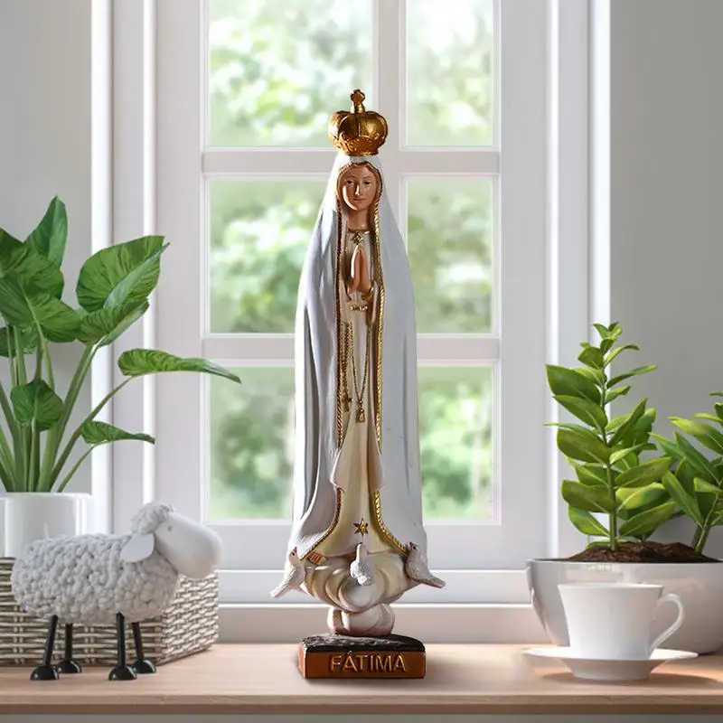 Catholic Statue Our Lady Of Fatima Statue Virgin Mary Figure For Home Tabletop Catholic Home Decor Statue Resin Figurine