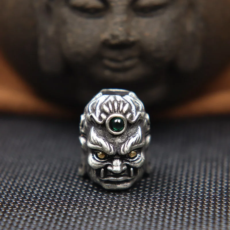 Brass Fudo Buddha Head Sculpture EDC Knife Beads Jewelry DIY Paracord Woven Lanyard Charms Accessories Outdoor Tool Decorations image 4