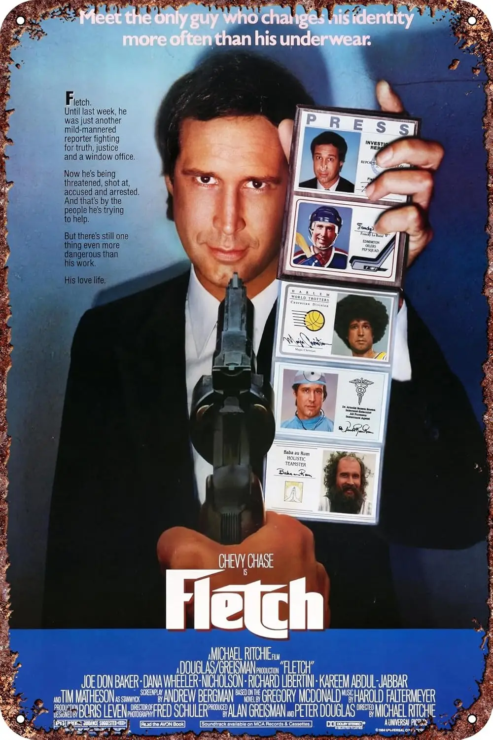 Fletch movie Vintage Metal Tin Sign is Retro Metal Sign for Garden Club Outdoor Indoor Home Wall Decorative Poster 8x12 inch