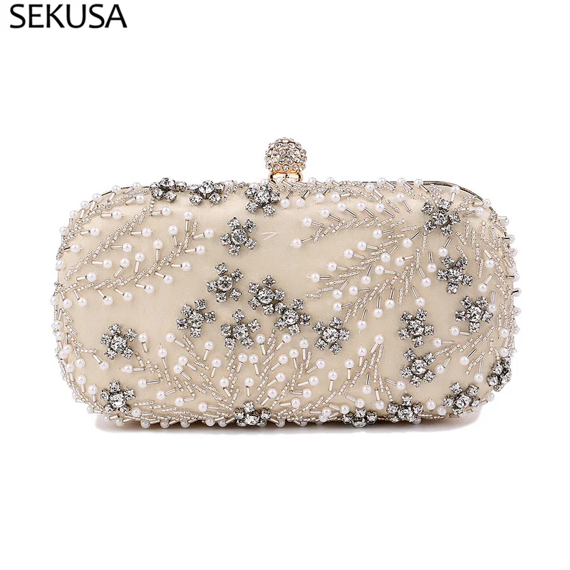 Satin Diamonds Party Hight Quality Women Day Clutch Diamonds Gift Wedding Evening Bags New Arrival Shoulder Chain Purse