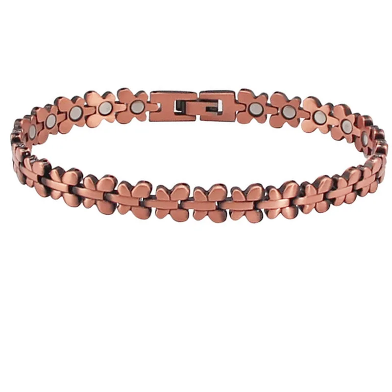 Women Butterfly Copper Bracelets Magnetic for Arthritis Pain Relief Effective Therapy for RSI&Carpal Tunnel~99.9% Pure Copper