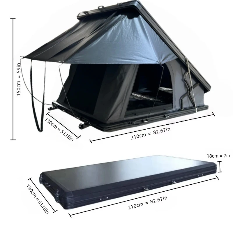 High Quality 2-3 Person Pop-up Quick Automatic Opening Aluminum Hard Shell Car Roof Top Tent Waterproof 4 Seasons Outdoor Campin