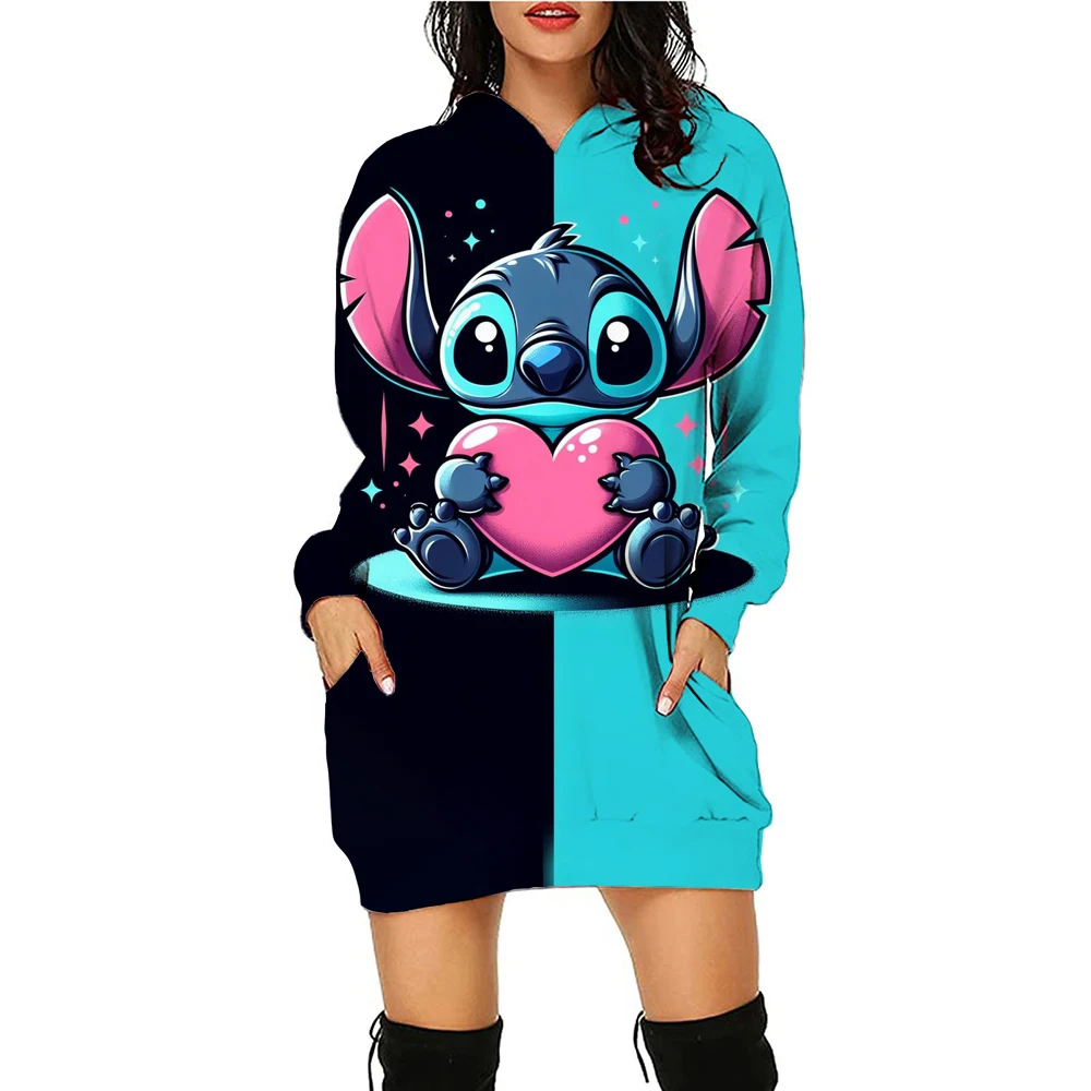 Sweater Dress Luxury Party Mini Stitch Hoodie Dresses for Women 2024 Long Sleeves Sexy Disney Kawaii Chic Woman Evening Y2k Prom