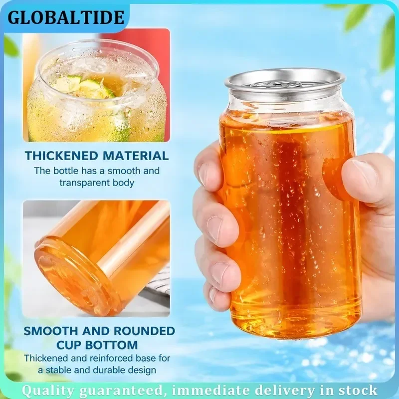 330ml Water Drinks Bottles Pet Bottle Drink Storage Bottle Ring-pull Cans Milk Tea Cups Safety Juice Cups for Home Shop