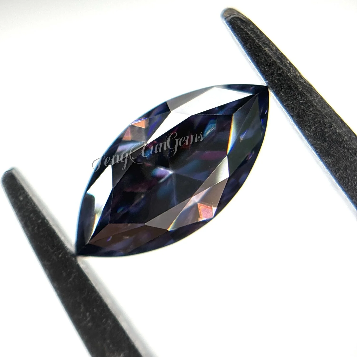 Luźne kamienie moissanitowe o szlifie markiza, 0,1~3 ct, królewski fiolet, testowane jako diamenty, z certyfikatem GRA, idealne do biżuterii.