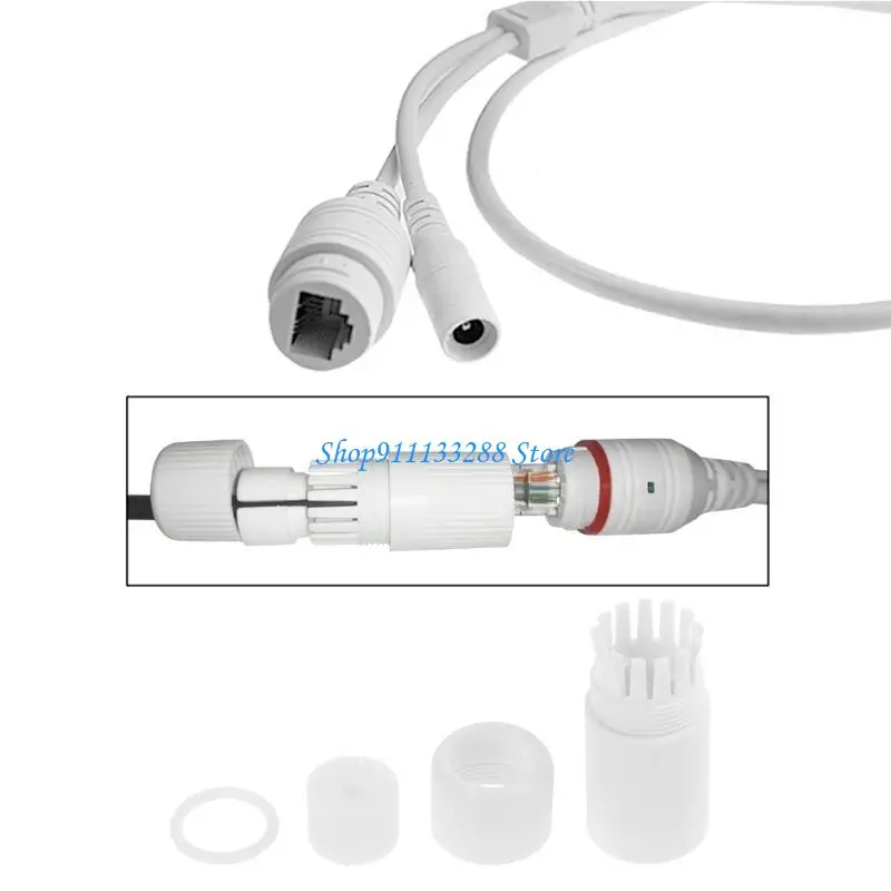 G88D 17.5mm Terminal Connector IP Camera Pigtail Cable Protector Fit for RJ45 Modular