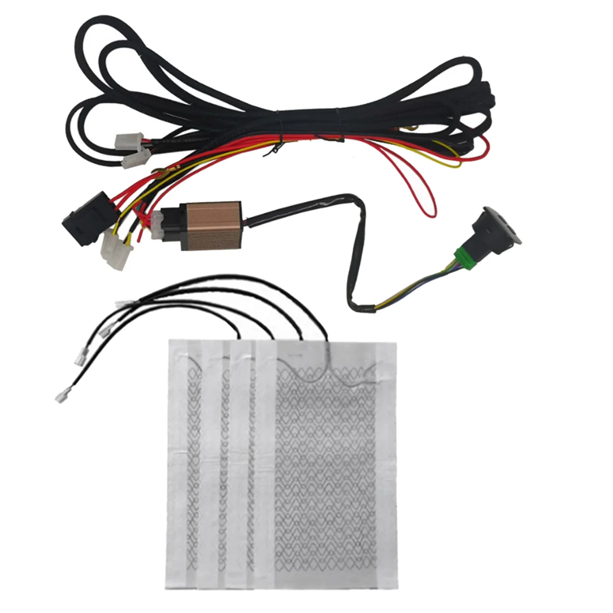 Car Seat Heater Universal 12V Carbon Fiber Car Seat Heat Pads Kit Digital Display Switch with Wiring Harness