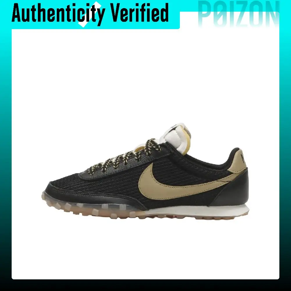Nike Waffle Racer Casual Shoes Men's Low-top Black White IM8673-002