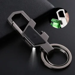 Car Keychain LED Lights Lamp Beer Opener Bottle Key Chain Ring Men Color: (black, Silver, Gold)