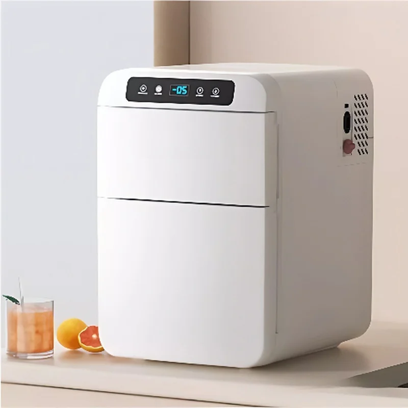Dual-Zone 12V Car Refrigeration Compressor 20L-45L Capacity Home Ice Maker with LCD Display 24V Cooling Function