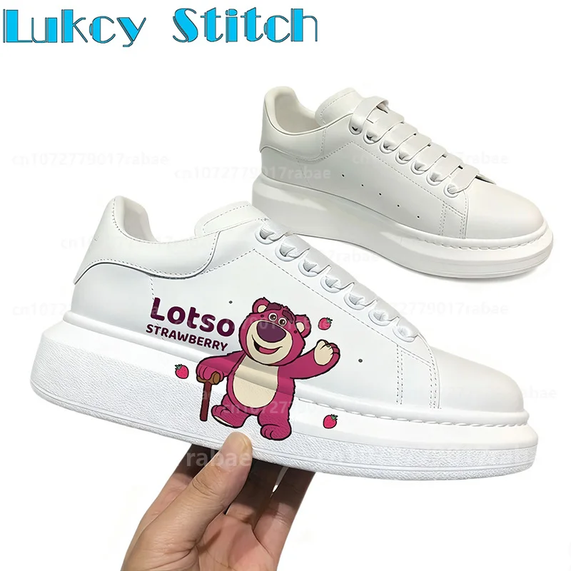 

Лотсо Медведь с мультяшным принтом, простая обувь для взрослых на толстой подошве, мужская и женская четырехсезонная дышащая обувь, рождественский подарок