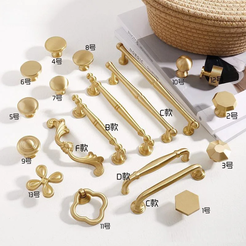 

Медная ручка для шкафа во французском стиле, латунная ручка для дверцы шкафа в американском стиле, новая цельномедная ручка для дверцы шкафа