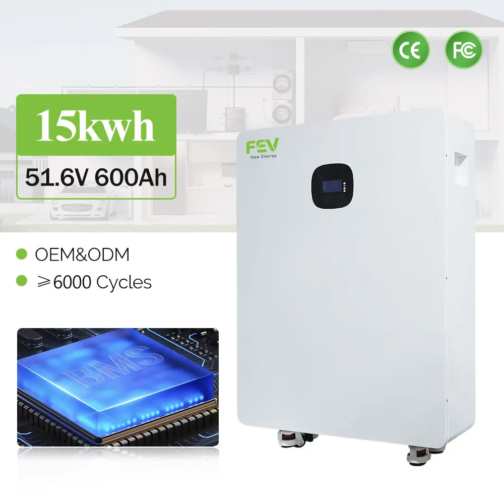 Home LiFePO4 Battery 51.2V 10kWh 30kWh Lithium Ion Solar Energy Storage Stackable Power Wall Mount System 600Ah