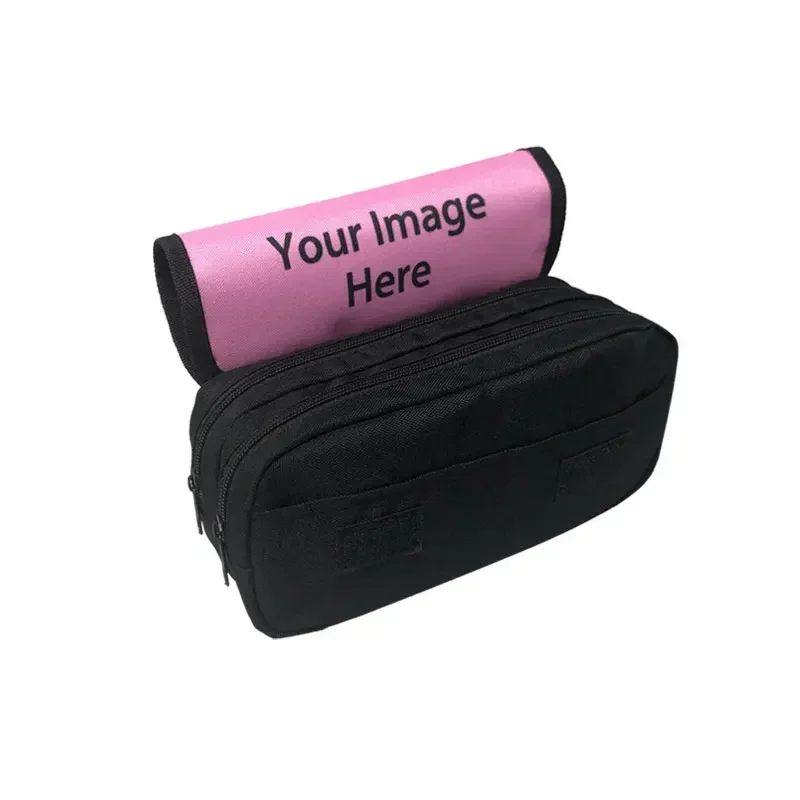 Customize Your Name Image Logo Cosmetic Case Pencil Bag Teenagers School Supplies Kids Clutch Pencil Box Boy Girl Stationery Bag