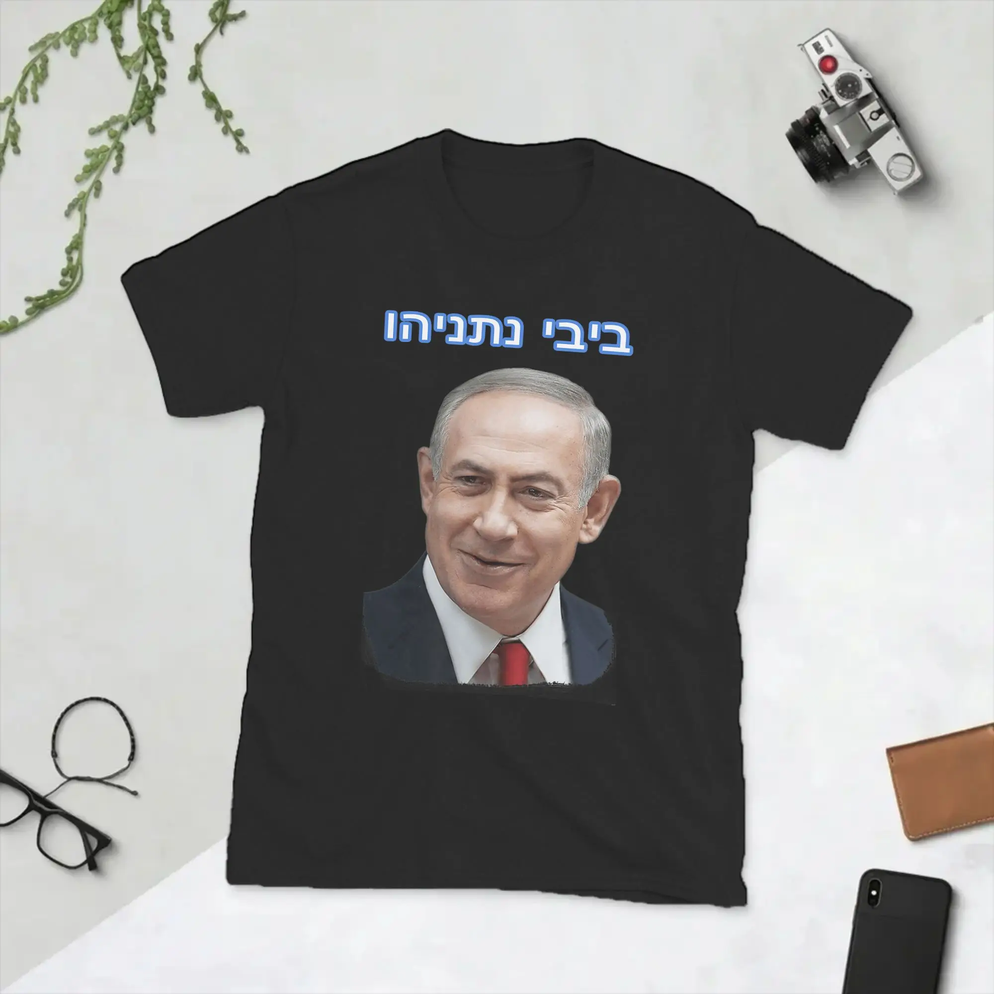 Bibi Benjamin Netanyahu T-Shirts for Men  Casual 100% Cotton Tees Round Neck Short Sleeve T Shirts Plus Size Tops