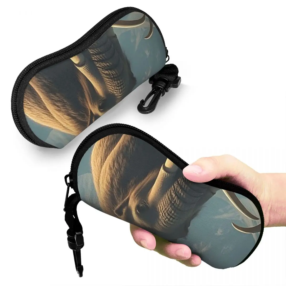 

Mammoth Prehistoric Beast Shell Glasses Case Protective Sunglasses Box Women Men Soft Eyeglass Bag Pouch