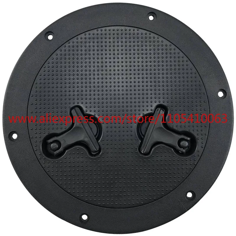 1Pcs 8 inch round deck cover black/white two-handle storage box cover hatch cover marine hardware