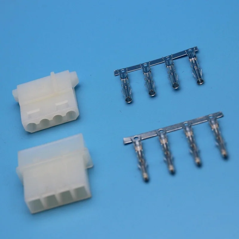 10 Sets 5.08mm Computer Power Connector Large 4 Position 4P D Type Male and Female Plastic Shell + Terminals Connector