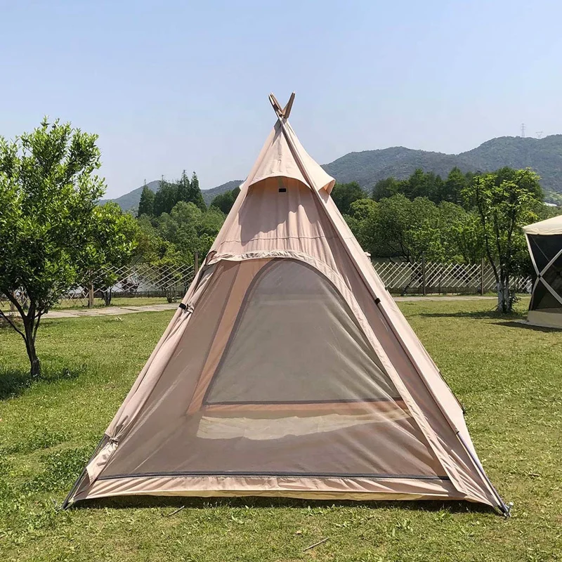 Outdoor Camping Glamping Canvas Teepee Tent