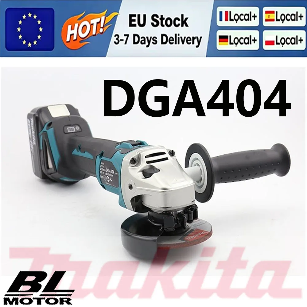Smerigliatrice angolare senza fili Makita DGA404 125mm con motore brushless, batteria agli ioni di litio, per taglio, lucidatura e smerigliatura, compatibile con batteria Makita 18V