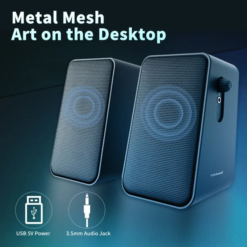 

PC Gaming Speaker Stereo 2.0 USB Powered 3.5mm AUX Multimedia Speakers for Laptop Desktop Tablets Phone Computer Speakers C0712