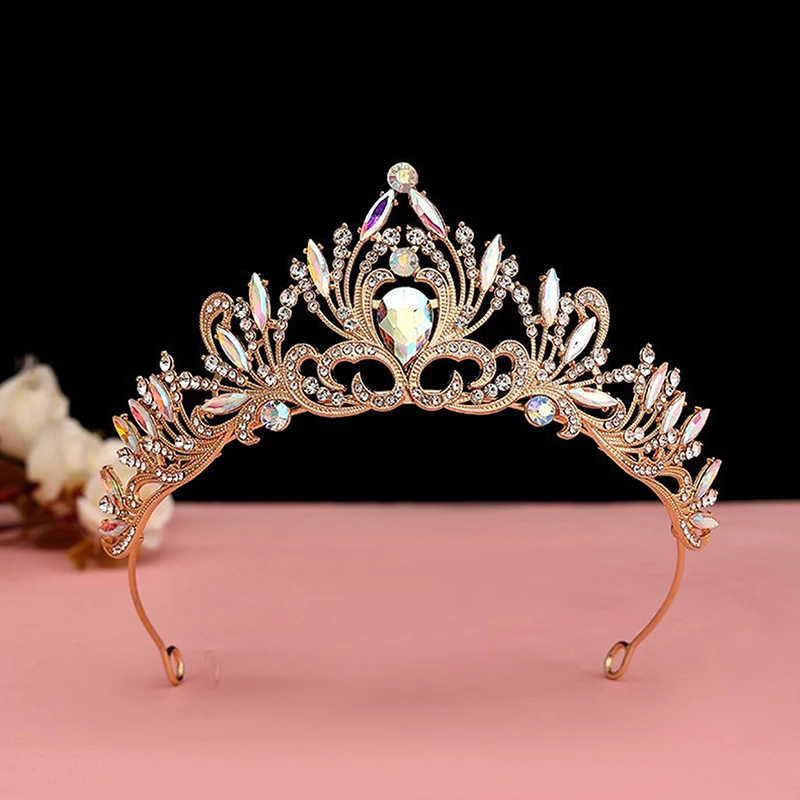 Elegant Girls Crystal Tiara Crown For Women Party Wedding Princess Rhinestone Bridal Crown Hair Jewelry