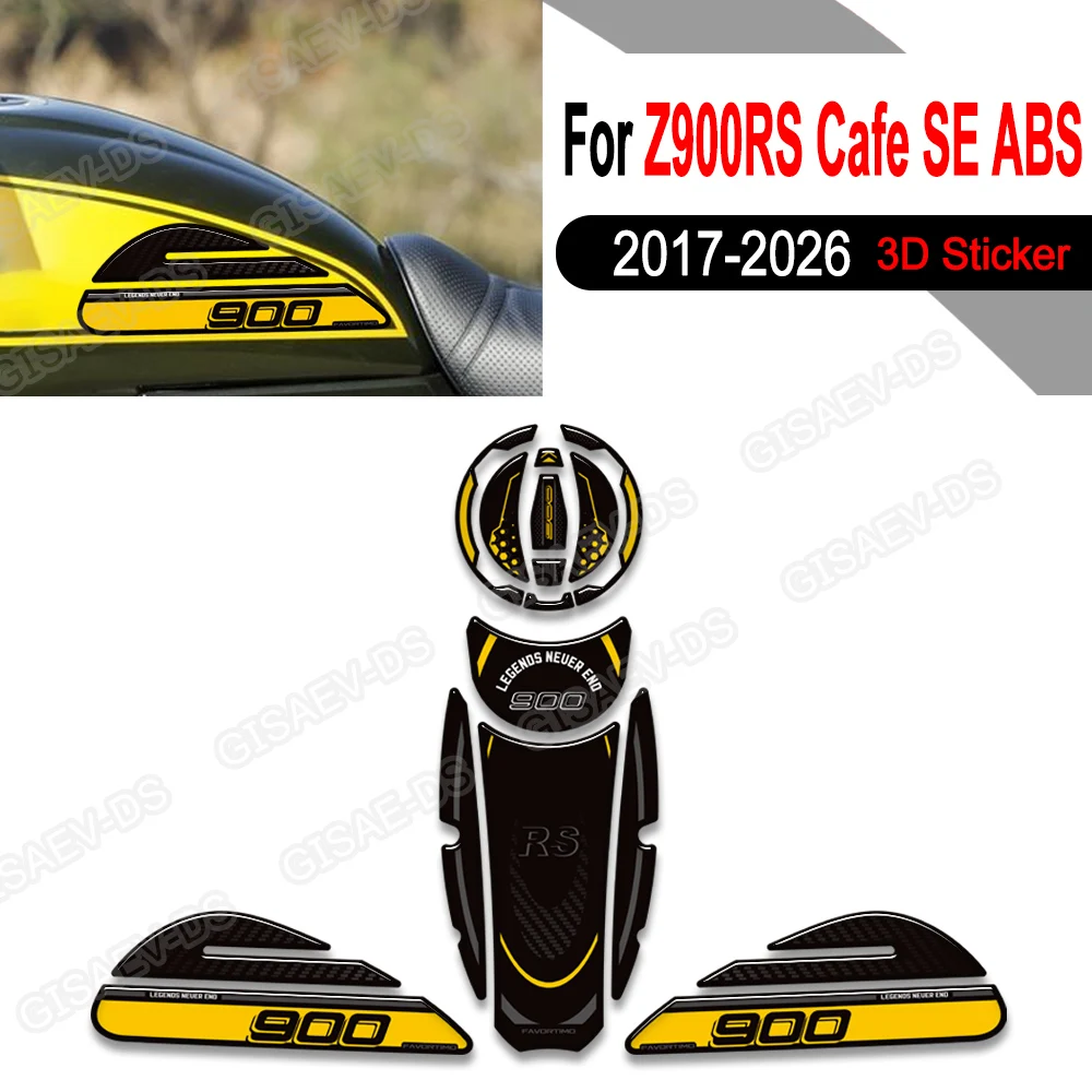 For Z900RS Z900 RS Z 900 Cafe SE ABS Side Gas Knee Grip Traction Pads Motorcycle Sticker Anti Slip Fuel Tank Pad 2017 - 2026