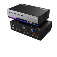 TESmart DP 1.4 Dual 8K 60Hz KVM Switch Gaming Dock For 2 PCs 2 Monitors W/ EDID G-Sync FreeSync KVM Switcher
