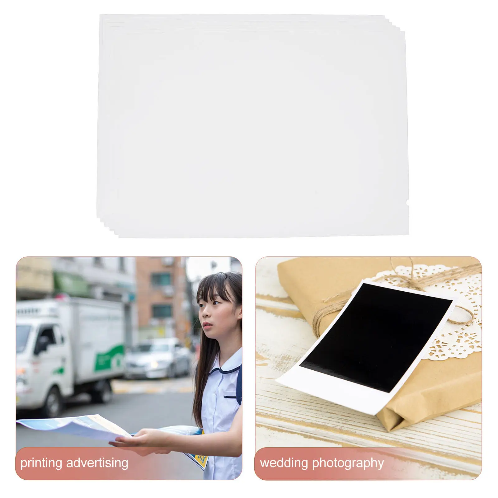 10Sheets Glossy Photo Printing Paper A4 Size Double-Sided Spray Ink Compatible High Definition Picture Paper for Home Office
