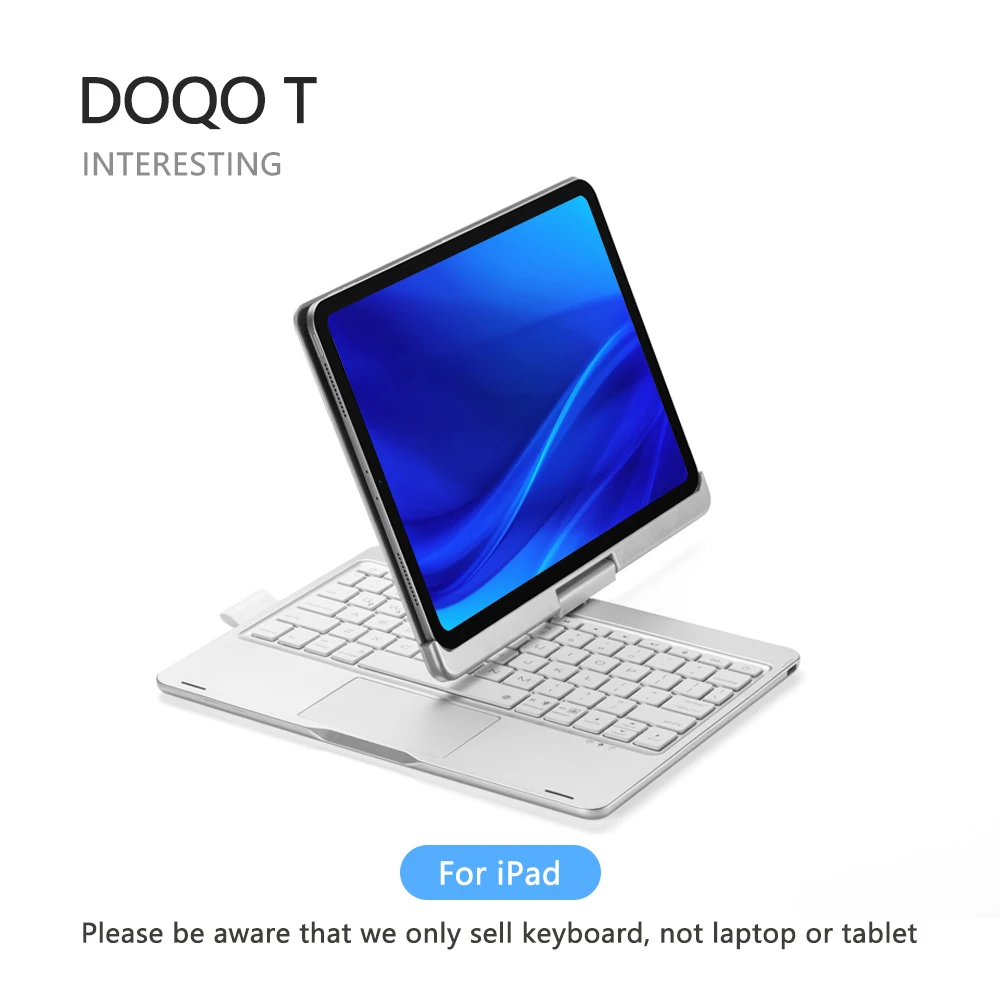 

DOQO T: For iPad Magnetic keyboard case 360 degree rotate multifunctional touchpad backlit