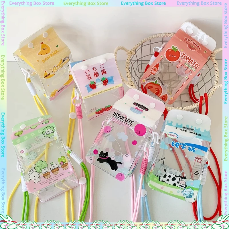 Simpatico sacchetto di immagazzinaggio per bambole da cartone animato per bambole all'aperto adatto per accessori per bambole con cordino trasparente per bambole in cotone da 10-13 cm