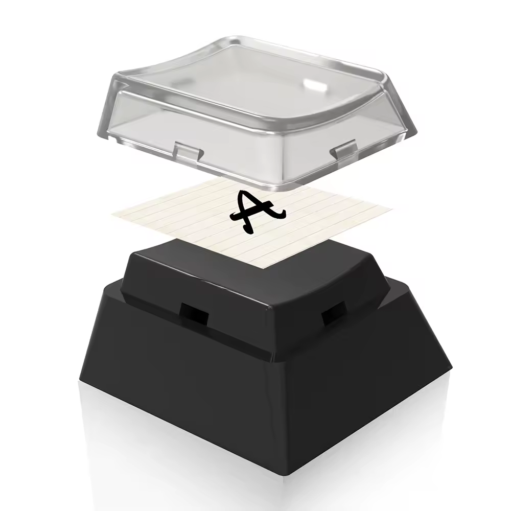 12/24 Universal Instantly Custom Double-Layer Keycaps with Transparent Cover Cap for DIY Removable Stickers or Scraps of Paper